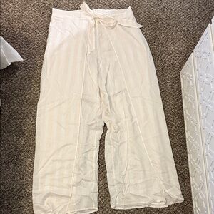 Summersalt Striped Cream Wide-Leg Pants
